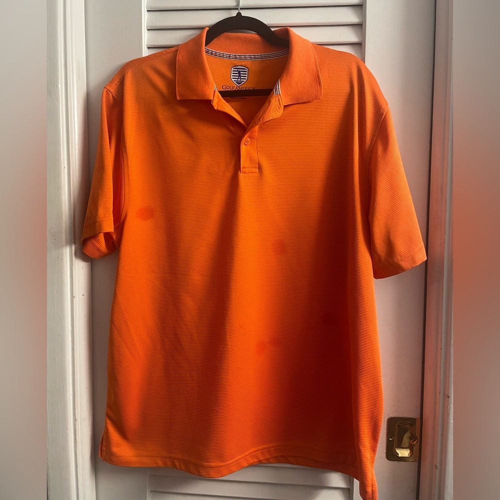 Golf America Size Large Textured Orange Golf Polo - Excellent Condition